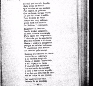 Decimas about the death of B0onilla (Gutierrez Velez, p.44
